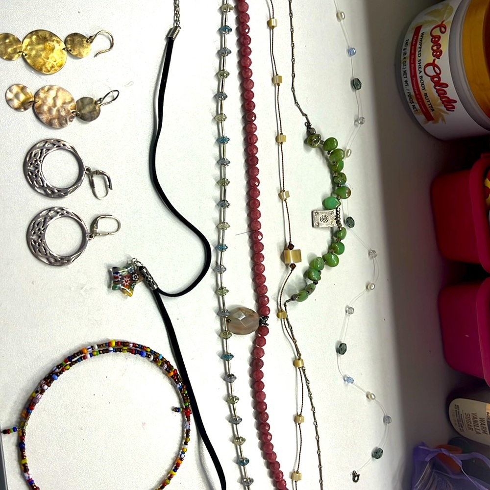 Necklaces and choker + earrings